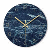 Horloge murale Effet Marbre Bleu