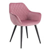 Chaise Scandinave Rose avec Accoudoirs