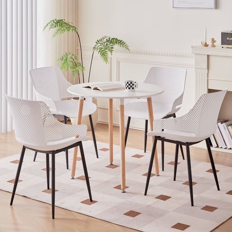 Chaise longue blanche, style scandinave minimaliste, lot de six, pour  chambre à coucher salon cuisine etc.