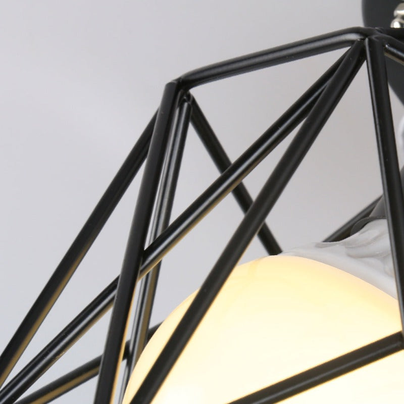 Plafonnier LED triangle en fer nordique simple pour chambre à coucher salle