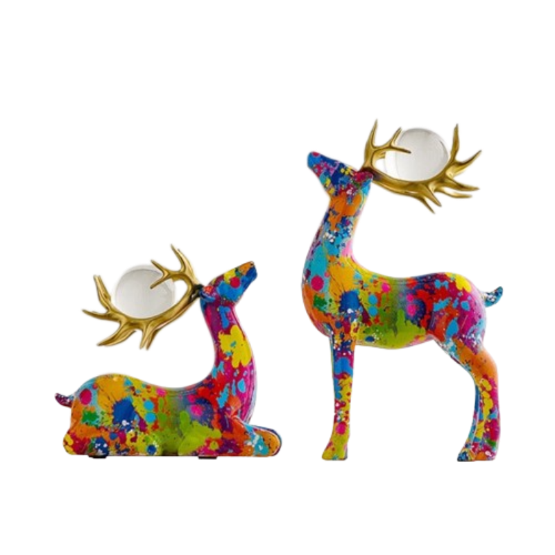 Décoration Scandinave Cerfs Multicolores