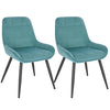 Chaise Scandinave Velours Turquoise