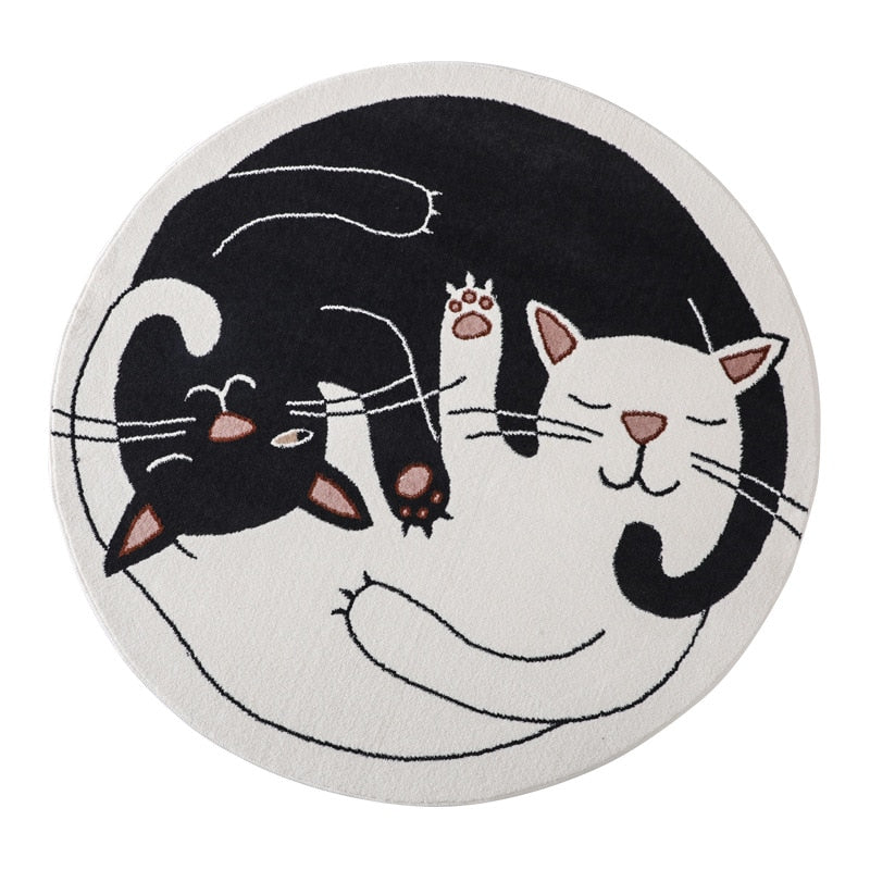 Tapis Rond  Scandinave Chats