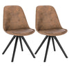 Chaises Scandinaves Tissu Marron Foncé (lot de 2)