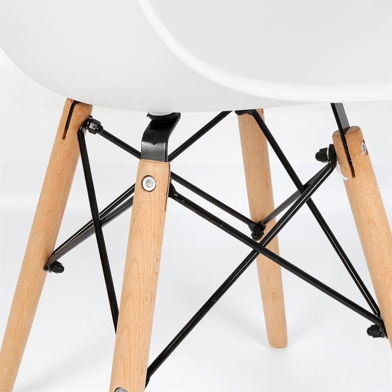 Chaise scandinave blanche pieds en bois 48 x 49 x 75 cm par 4 - RETIF